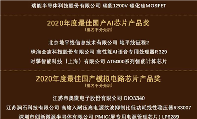 群芯閃耀！“2020硬核中國芯”獲獎(jiǎng)榜單出爐